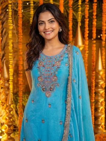 DVD ON5166 BY DVD DESIGNER FANDY SILK WITH EMBROIDERY SALWAR SUIT WHOLESALER IN INDIA